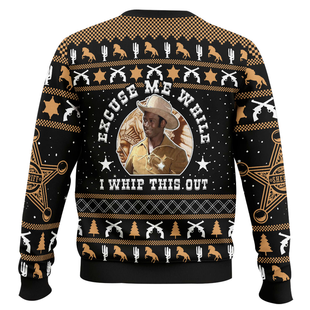 PML0908241315-mk3.jpg Excuse Me While I Whip This Out Blazing Saddles Ugly Christmas Sweater