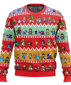 Pixel Smash Super Smash Bros Ugly Christmas Sweater