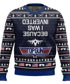 Inverted Top Gun Ugly Christmas Sweater