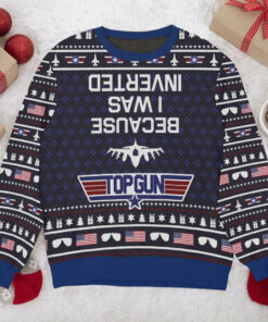 Inverted Top Gun Ugly Christmas Sweater