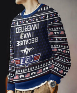 Inverted Top Gun Ugly Christmas Sweater