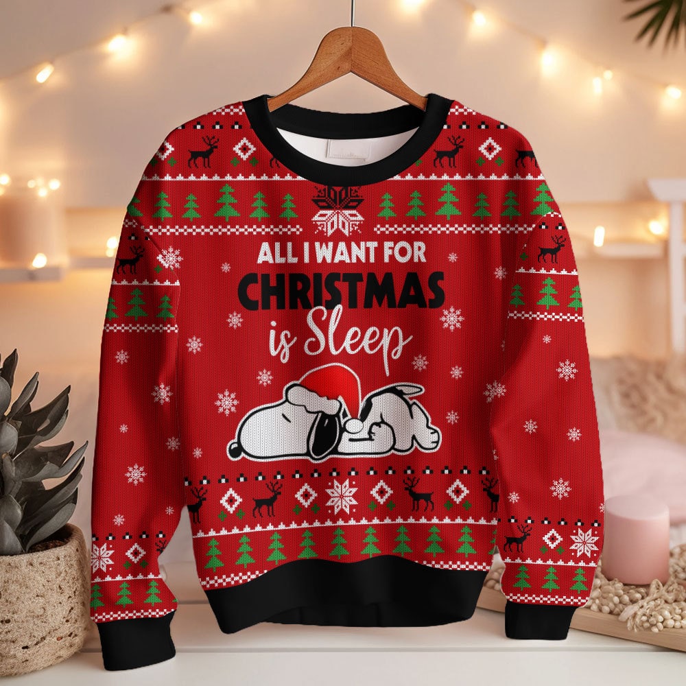 PML240924VKH1RED_mk3.jpg All I want for Christmas is Sleep Snoopy - Snoopy Ugly Sweater