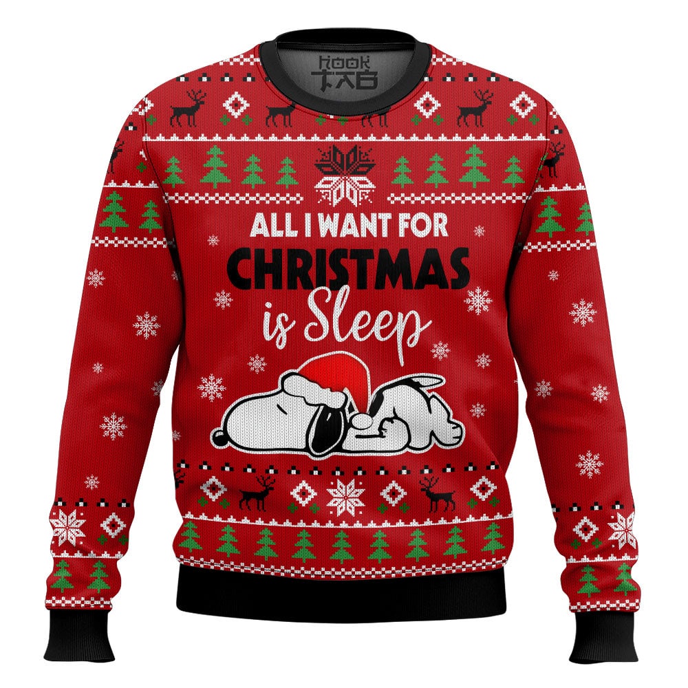 PML240924VKH1RED_mk4.jpg All I want for Christmas is Sleep Snoopy - Snoopy Ugly Sweater