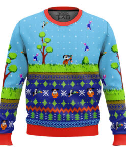 Festive Duck Hunt Ugly Christmas Sweater