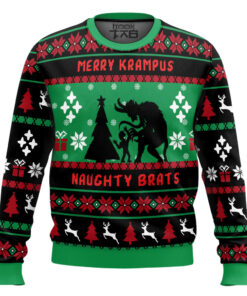 Naughty Brats Krampus Xmas Gift For Family Ugly Christmas Sweater