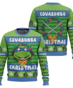 Cowabunga Leonardo Christmas Teenage Mutant Ninja Turtles Ugly Christmas Sweater