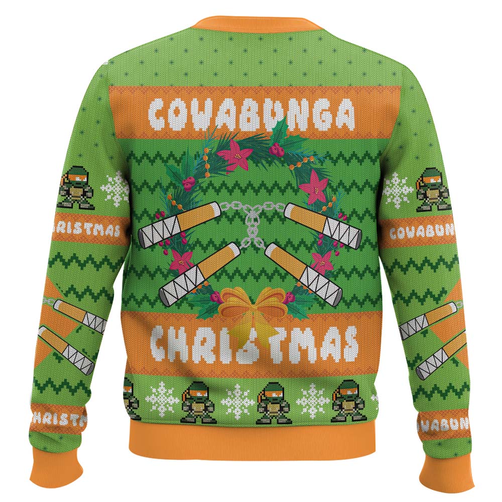 PR270923L496mk3.jpg Cowabunga Michaelangelo Christmas Teenage Mutant Ninja Turtles Ugly Christmas Sweater