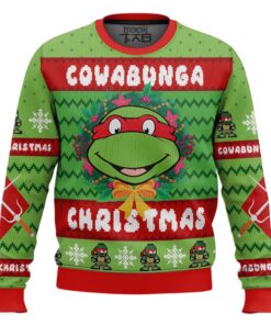 Cowabunga Raphael Christmas Teenage Mutant Ninja Turtles Ugly Christmas Sweater
