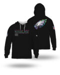Philadelphia Eagles Black 2025 Crucial Catch Sideline Standard Issue Hoodie