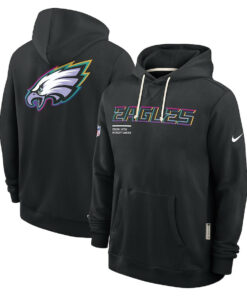 Philadelphia Eagles Black 2025 Crucial Catch Sideline Standard Issue Hoodie