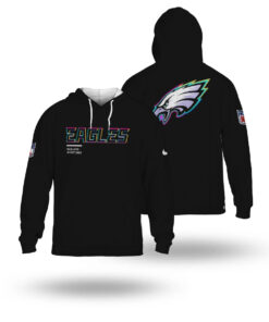 Philadelphia Eagles Black 2025 Crucial Catch Sideline Standard Issue Hoodie