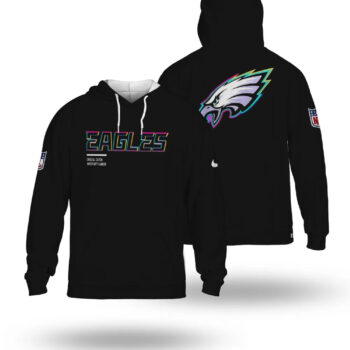 Philadelphia Eagles Black 2025 Crucial Catch Sideline Standard Issue Hoodie