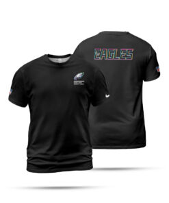 Philadelphia Eagles Black 2025 Crucial Catch Sideline Standard Issue T-Shirt