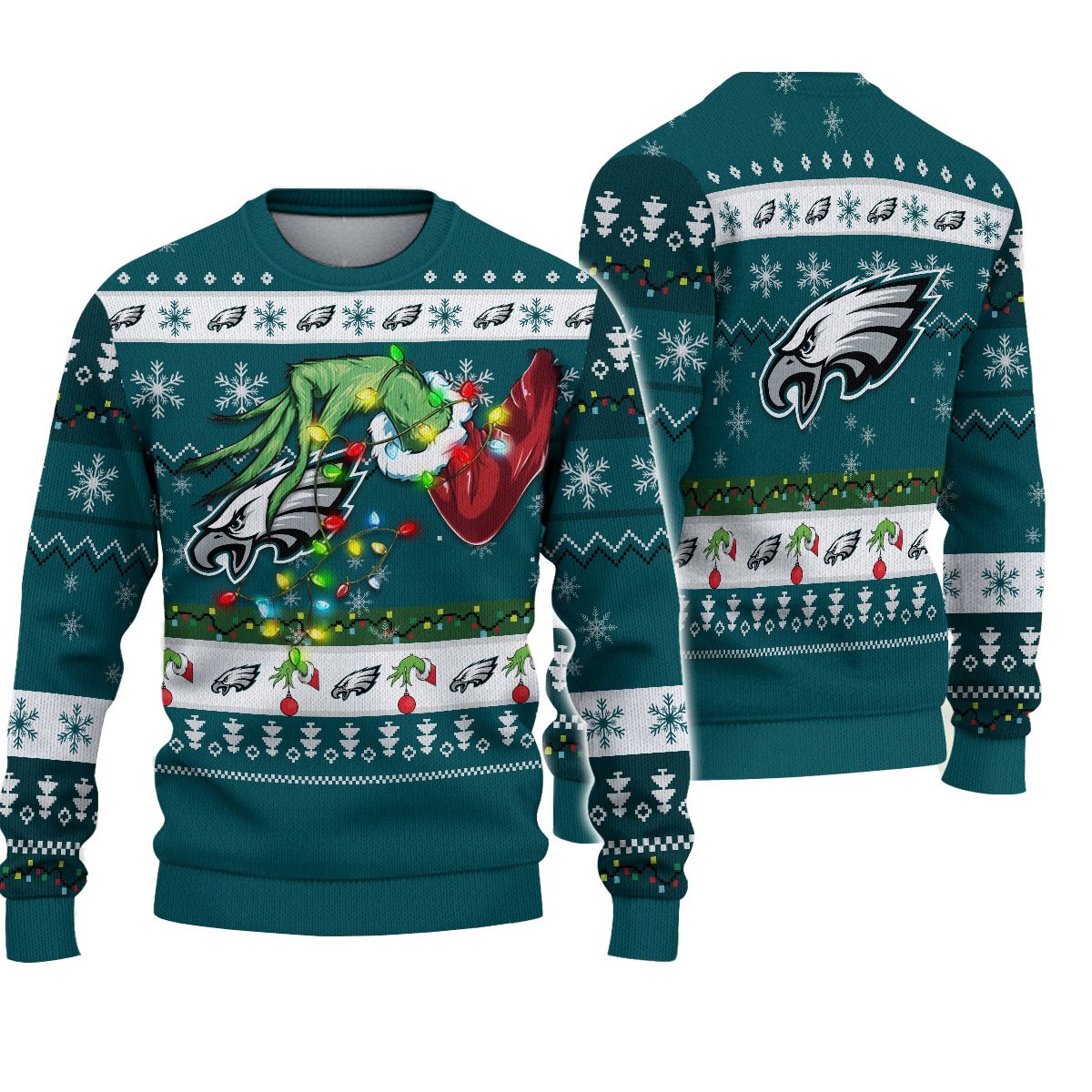 Philadelphia Eagles Grinch Christmas Ugly Sweater Philadelphia Eagles Grinch Christmas Ugly Sweater