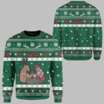 Reindeer And Santa Ugly Christmas Sweater