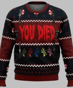 Resident Evil You Died Ugly Christmas Sweater