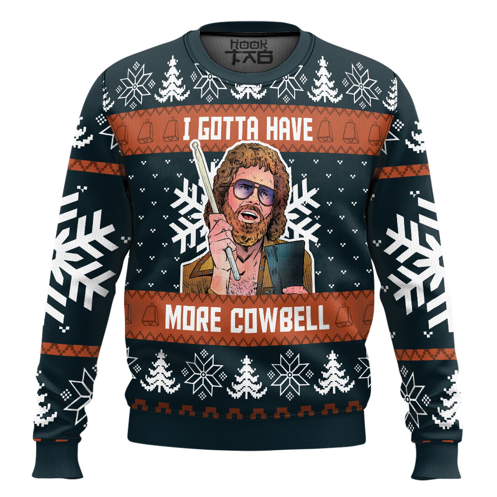 SNL161023LNQ1TTT-mk2.jpg Saturday Night Live I Gotta Have More Cowbell Ugly Christmas Sweater