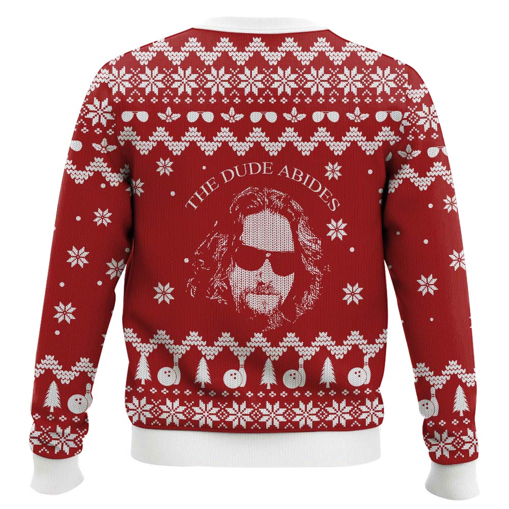SWT061023L394mk3.jpg The Big Lebowski The Dude Abides Ugly Christmas Sweater