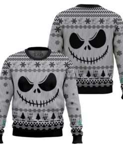 Jack Skellington Face Love White Hoodie Christmas Sweater 2 Jack Skellington Face Love White Hoodie Christmas Sweater