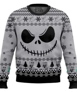 Jack Skellington Face Love White Hoodie Christmas Sweater