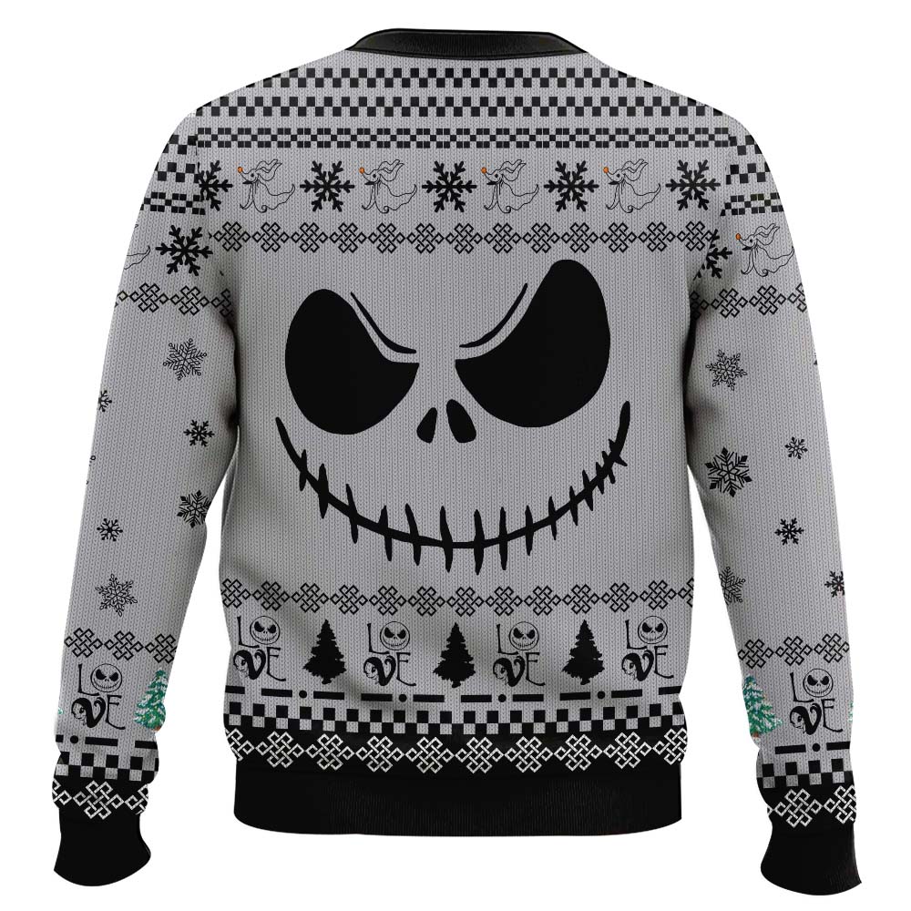 SWT061023L403mk3.jpg Jack Skellington Face Love White Hoodie Christmas Sweater