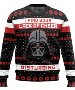 Cheer Darth Vader I Find Your Lack Of Cheer Disturbing Ugly Christmas Sweater