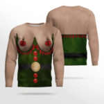 Santa Bare Chest Ugly Christmas Jumper Sweater
