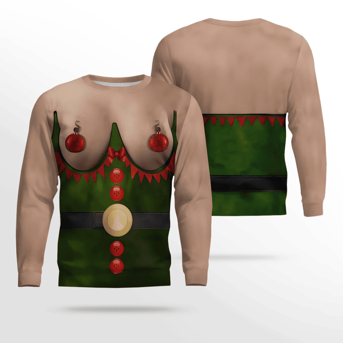 Santa Bare Chest Ugly Christmas Jumper Sweater