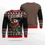 Santa Claus Sleigher Black Ugly Sweater