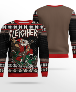 Santa Claus Sleigher Black Ugly Sweater