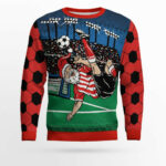 Santa Football Soccer Ugly Christmas Sweater