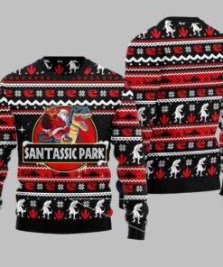 Santassic Park Dinosaur Ugly Christmas Sweater