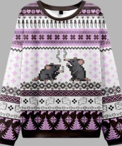 Smoking Rats Y2K Ugly Christmas Sweater
