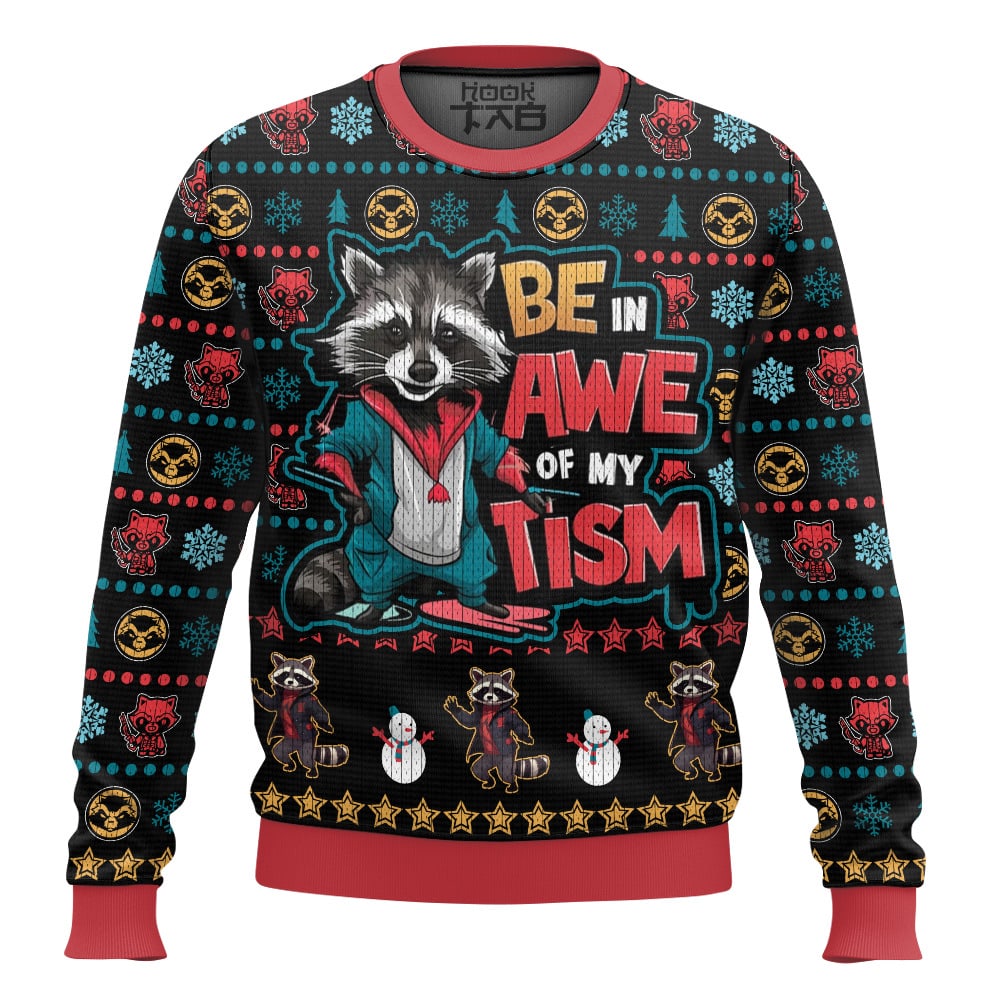 TTH-2092410TTT-mk1_front.jpg Be In Awe Of My Tism Rocket Raccoon Ugly Sweater