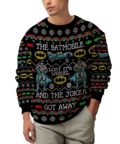 Batmobile Lost Its Wheel Joker Got Away Batman Ugly Sweater 4 Batmobile Lost Its Wheel Joker Got Away Batman Ugly Sweater