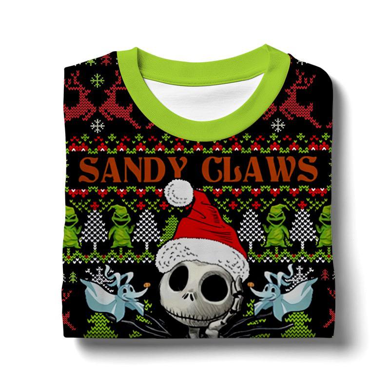 TTH-2492417DKD4-mk2.jpg Sandy Claws Is Coming To Town Jack Skellington The Nightmare Before Christmas Ugly Sweater