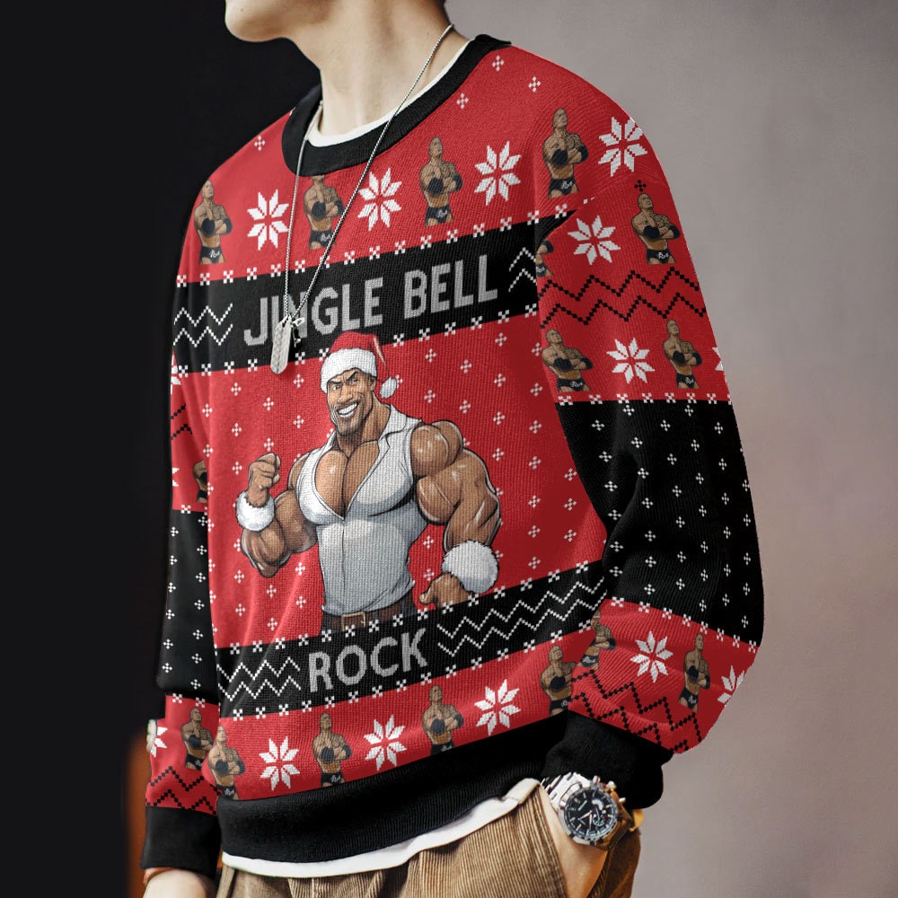 TTH-310242VKH_mk8.jpg Jingle Bell Rock The Rock Ugly Sweater