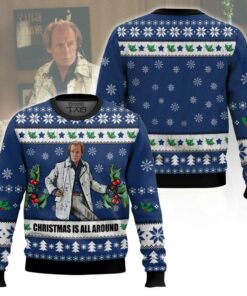 Billy Mack Christmas Is All Around Love Actually Ugly Sweater 2 Billy Mack Christmas Is All Around Love Actually Ugly Sweater