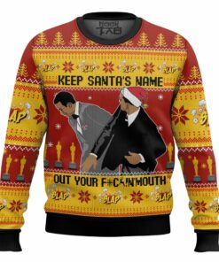 Keep Santa's Name Out Your Mouth Smith Slaps Chris Rock Meme Ugly Sweater