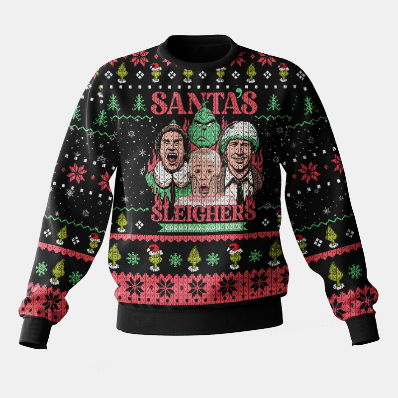 TU-SS300824DKD1-mk1.jpg Santa's Sleighers Grinch Ugly Christmas Sweater