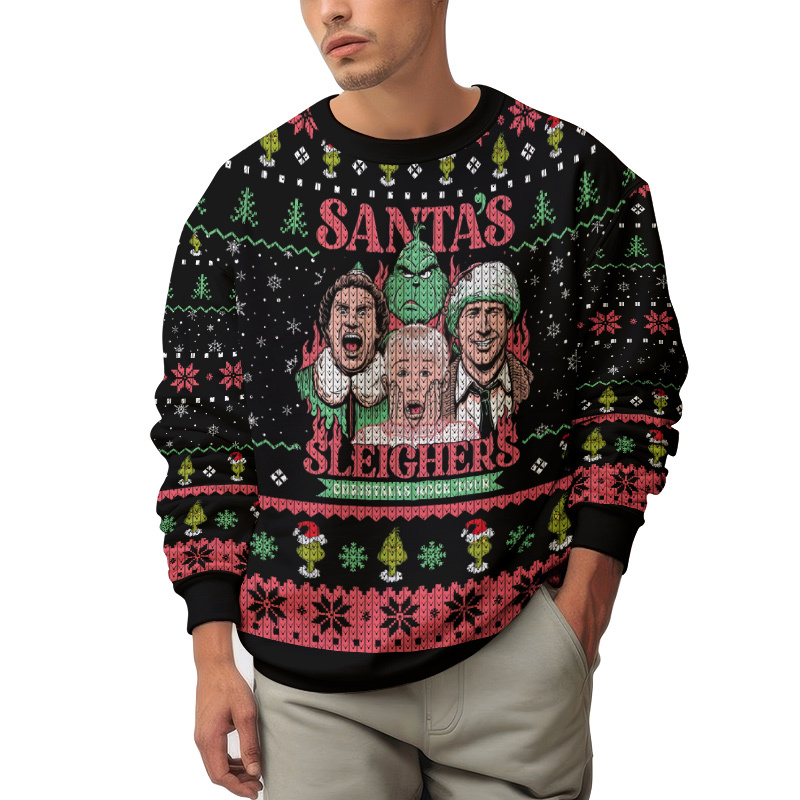 TU-SS300824DKD1-mk2.jpg Santa's Sleighers Grinch Ugly Christmas Sweater