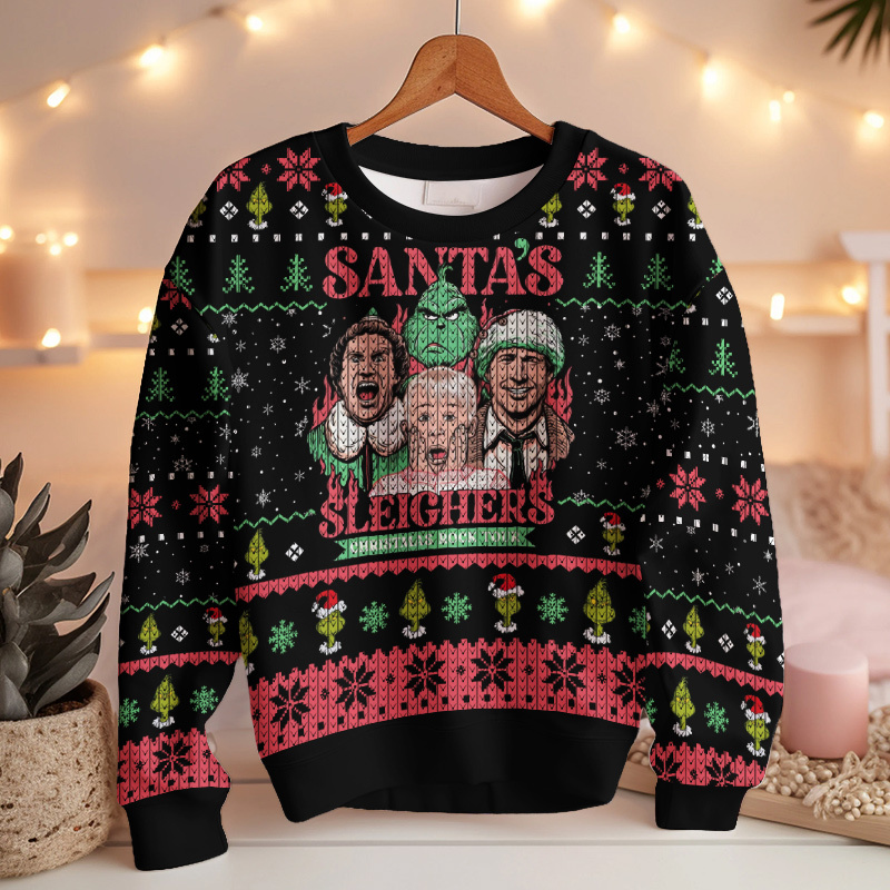 TU-SS300824DKD1-mk3.jpg Santa's Sleighers Grinch Ugly Christmas Sweater