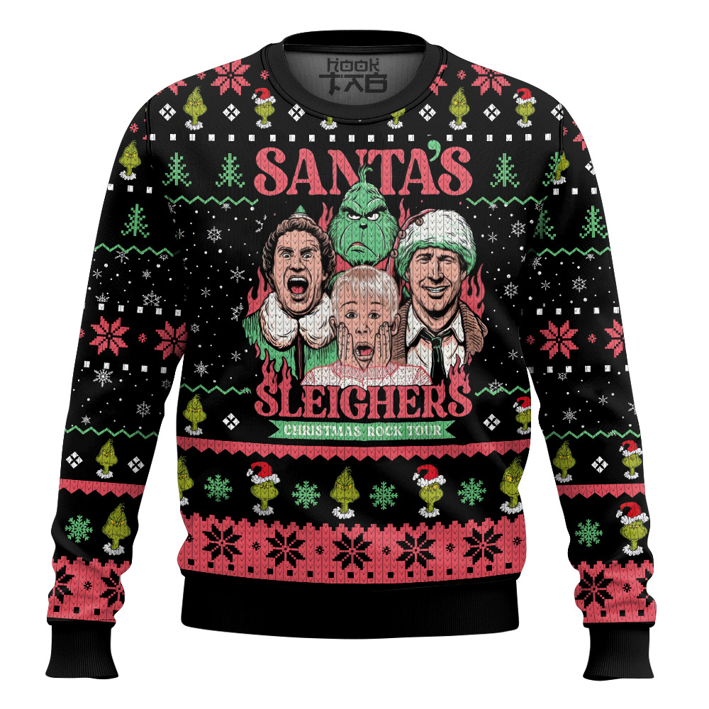 TU-SS300824DKD1-mk6.jpg Santa's Sleighers Grinch Ugly Christmas Sweater