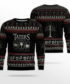 Taters Potatoes Ugly Sweater- Taters Potatoes Sweater- Christmas Sweater- Lord Of The Rings Black
