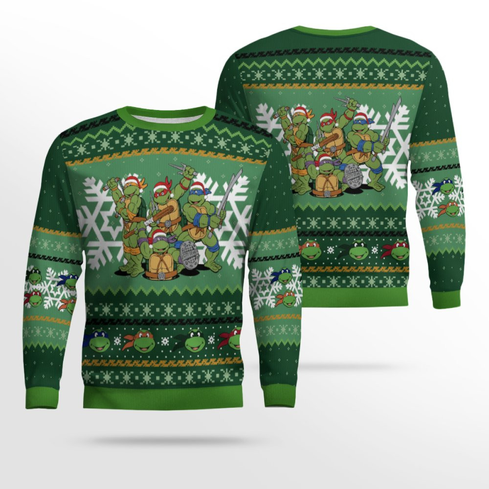 Teenage Mutant Ninja Turtles Christmas Ugly Christmas Sweater Teenage Mutant Ninja Turtles Christmas Ugly Christmas Sweater