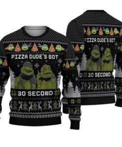 Teenage Mutant Ninja Turtles Pizza Dude Is Got 30 Seconds Ugly Christmas Sweater