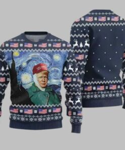 The Starry Night Donald Trump Ugly Christmas Sweater