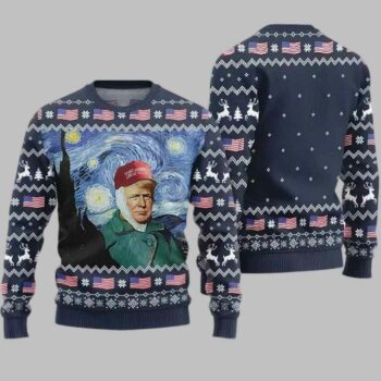 The Starry Night Donald Trump Ugly Christmas Sweater