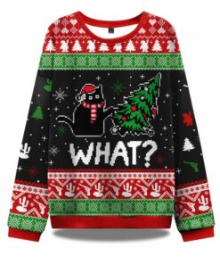 Troublemaker Cat Ugly Christmas Sweater