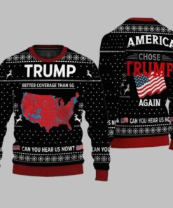 Trump Can you Hear Us Now Make America Great Again Ugly Christmas Sweater